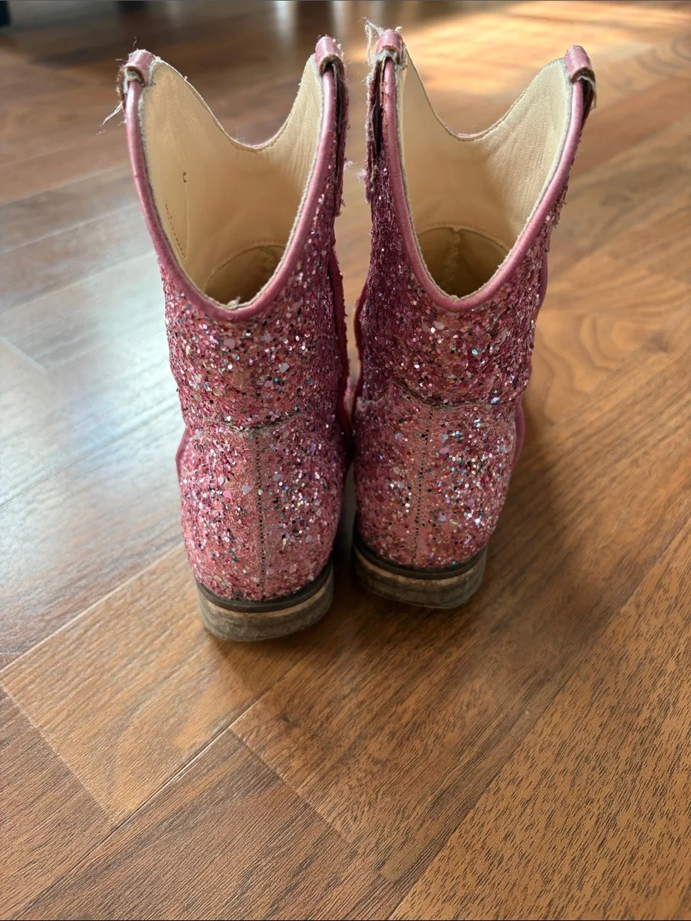 Girls Pink Glitter Ankle Boots - Kids Shoes